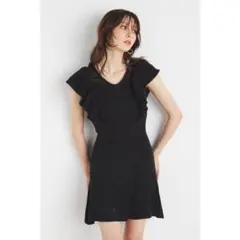 rienda ショルダーフリルニットミニOP