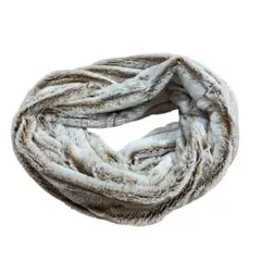 スヌード　白×ブラウン