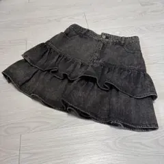 Doublefocus フリル ミニスカート ブラック デニム M