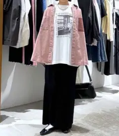 LEPSIM☆今期新作 大人気 刺繍BIGデニムシャツ☆ケミカルピンク 完売