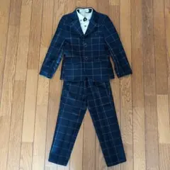 zz.luxi ネイビー チェック柄 スーツ