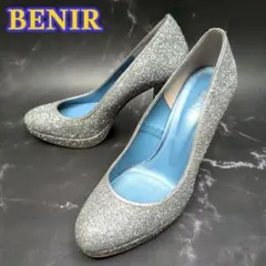 美品✨️ BENIR ウェディング グリッター シルバー 12cmヒール 33