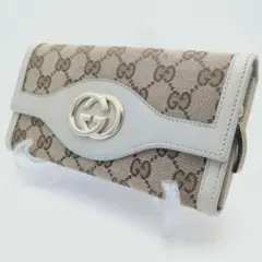 GUCCIグッチ 長財布 GG柄 インターロッキング ロゴ金具