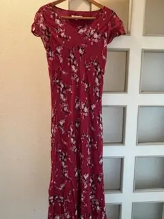 LAURA ASHLEY シルク100%,花柄ワンピース サイズ13