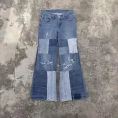 パッチワークカスタム】再構築 フレア デニム リメイク - メルカリ