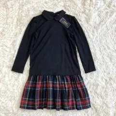POLO RALPH LAUREN 丸襟　ドッキングワンピース　チェック　150