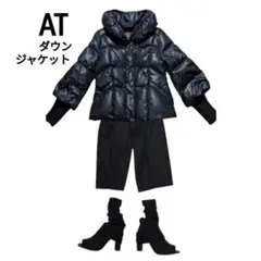 エーティー AT ダウンジャケット ダウンコート ブラックアウター M