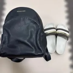 MICHAEL KORS ブラックレザーリュック(サンダルとセット)