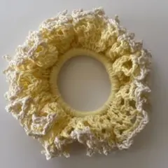 ハンドメイド♡コットンシュシュ　イエロー