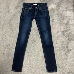 【未使用に近い】マウジー　スキニー　デニム　25 　ホワイトステッチ　日本製