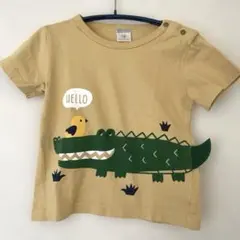 【90cm】TINY DRIP ワニ飛び出しTシャツ　イエローのサムネイル