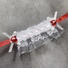 395 ぬいぐるみ用 ヘッドドレス 10cmぬい 赤 ハート 十字架 リボン