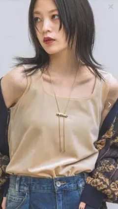 JEANASIS　ベロアスクエアネックタンク