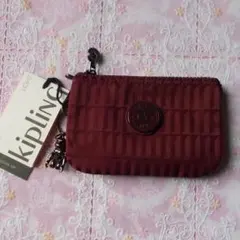 キプリング kipling 財布ポーチ メタリックゴリラ付き・エンジ
