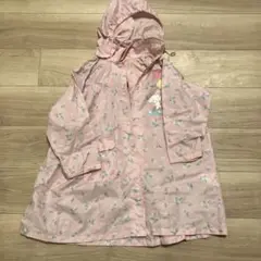 サンリオ140㎝　雨ガッパ　花柄レインコート ピンク　袋付きのサムネイル