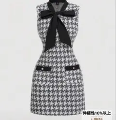 SHEIN 千鳥柄 ワンピース S ブラック＆ホワイト