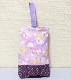 上履き入れ　上履き袋　靴袋　ユニコーン　紫