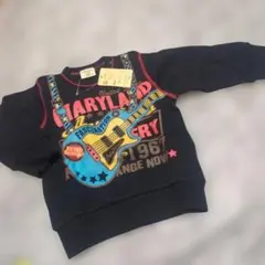 新品裏起毛CHEERFUL ブラック トレーナー 90サイズ