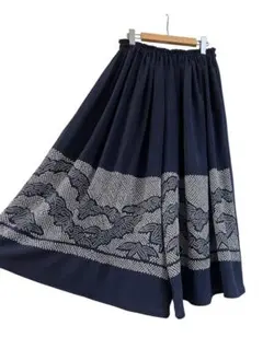 着物 リメイク 兵児帯 正絹 シルク リラックスワイドパンツ フリー