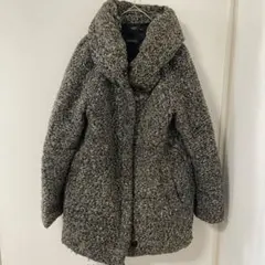 AZUL by moussy【M】中綿 ツイード調 ボリュームカラー コート