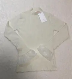 【未使用】OPAQUE.CLIP リブ編み フリル袖 長袖トップスMサイズ