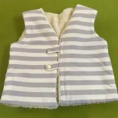 agnès b. ベビー リバーシブルベスト ボーダー ボア