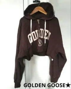美品*GOLDEN GOOSE　ハーフジップパーカー　クロップド丈