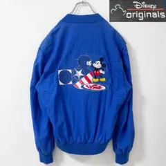 M相当　90s　USA製　ディズニー　ミッキーマウス　刺繍　ナイロンジャケット