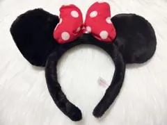 ミニーマウス カチューシャ 赤いリボン