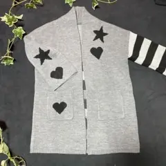 グレーカーディガン星ハート