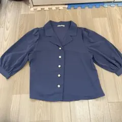 NICE CLAUP 7分袖カットソー ブルー 新品未使用 オフィスカジュアル