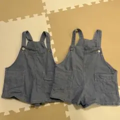 兄弟、双子、姉妹　110.100サイズサロペットセット