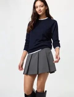 ユニクロ　メリノクルーネックセーター　ネイビー　Lサイズ