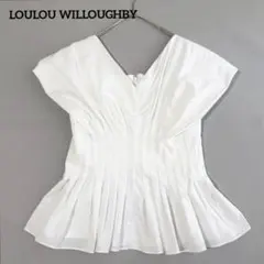 LOULOU WILLOUGHBY タックシェイプブラウス ペプラム 白のサムネイル