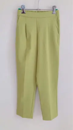 clear ×ストレッチスリムカラーテーパードパンツ　ライトグリーン