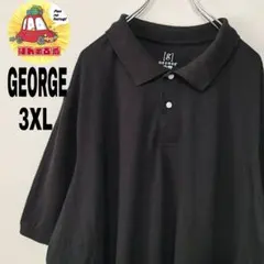 usa古着 GEORGE 半袖ポロシャツ　3XL ブラック　hiphopのサムネイル