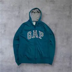 00s old gap zip up hoodie y2k teck green