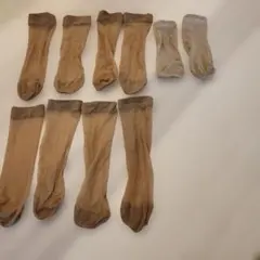 ベージュ ナイロン ソックス 5足セット