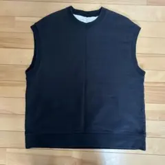 無印良品　黒ノースリーブトップス L