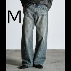 【M 未使用】 WYM VINTAGE WASHED CURVED DENIM