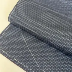 あ*な様 男紳士 着物 裄71 お召 亀甲絣 正絹 i-4175