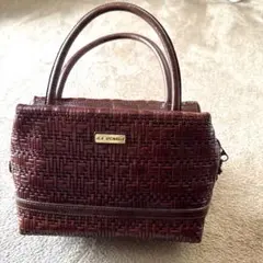 LA STRADA ハンドバッグ 型押しレザー レトロカバン