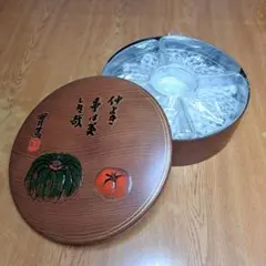 【未使用】菓子入れ　2段　お茶菓子入れ　菓子箱　昭和レトロ　和漆器