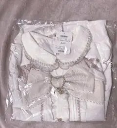 LIZLISA BIGリボンオープンショルダーブラウス ホワイト×ピンク