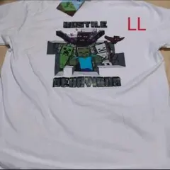 マイクラ　半袖Tシャツ　LL サイズ　白
