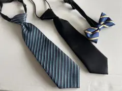 ま*こ様 キッズ ネクタイ 黒 紺色 青