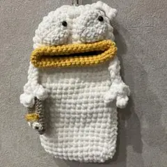 ♡パグデザインポーチ♡ぼくはパグ♡あみぐるみスマホポーチ 1点