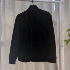 無印良品　黒 ジップアップ ニットカーディガン