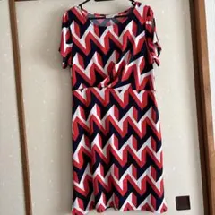 【SALE】moci ジグザグパターン ワンピース 半袖