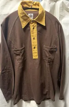 POST OVERALLS 長袖　ポロシャツ　ブラウン　イエロー